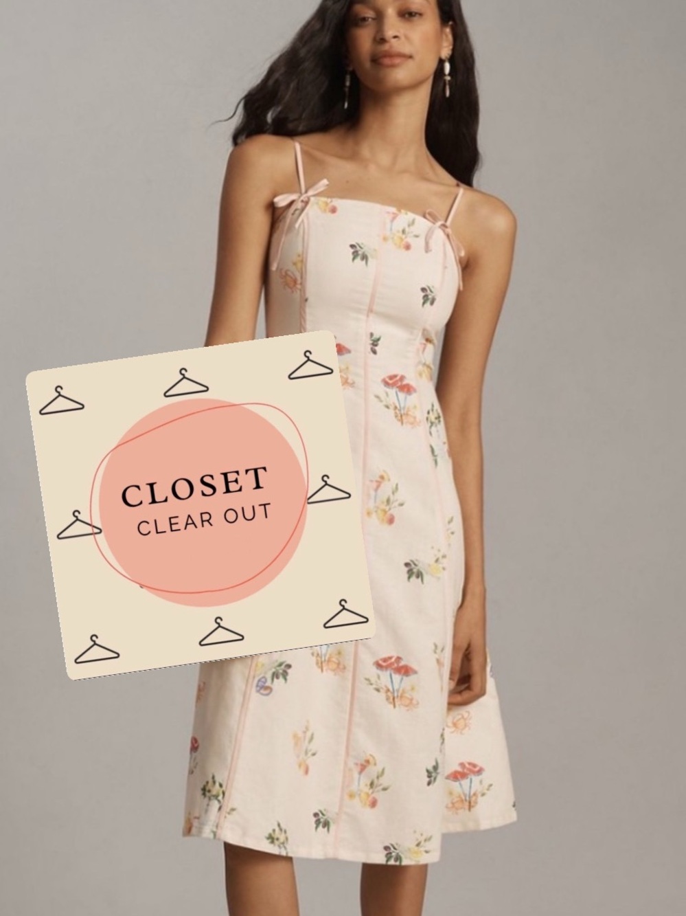 Corey Lynn Calter Light Pink Seamed Midi Dress Large Lined Linen Bows ret $248